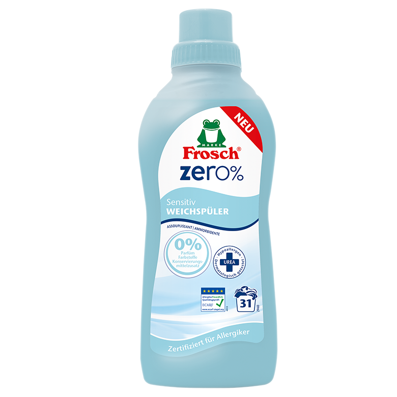 Balsam pentru rufe Zero% Sensitive, 750 ml, Frosch