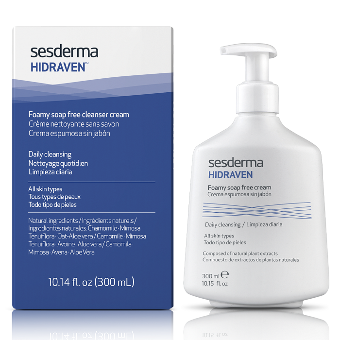 Spuma fara sapun pentru curatarea fetei si a corpului Hidraven, 300 ml, Sesderma