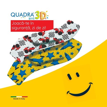 Plasturi pentru copii Quadra 3D Boys Master-Aid, 20 bucati, Pietrasanta Pharma 668043