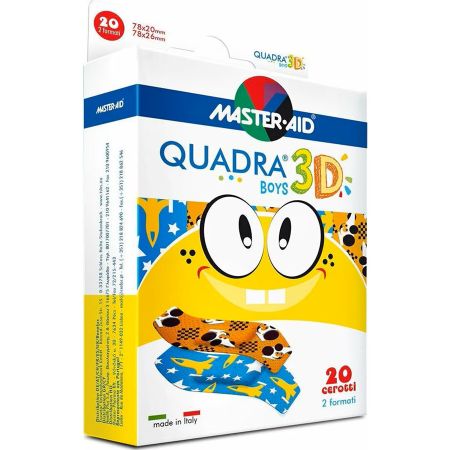 Plasturi pentru copii Quadra 3D Boys Master-Aid, 20 bucati, Pietrasanta Pharma