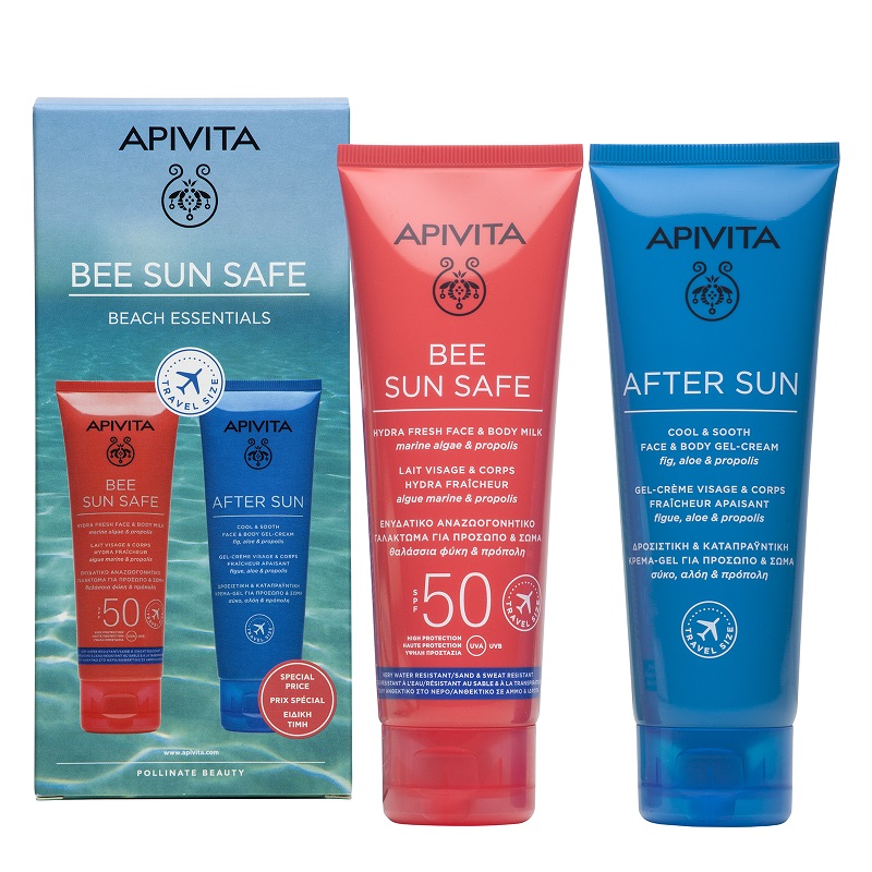 Pachet Bee Sun Safe Lapte corp SPF50 & Gel-crema after sun, Apivita