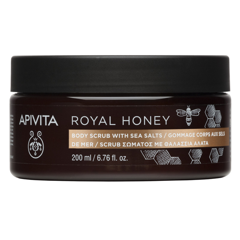 Exfoliant pentru corp cu uleiuri esentiale Royal Honey, 200 ml, Apivita