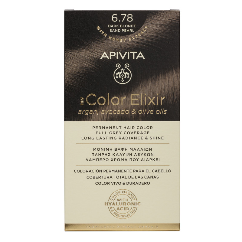 Vopsea de par My Color Elixir Dark Blonde Sand Pearl 6.78, 155 ml, Apivita