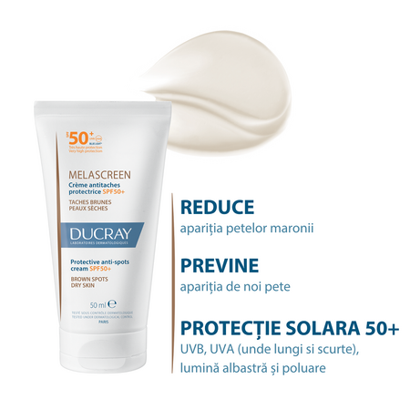 Crema protectoare anti pete cu SPF50+ Melascreen, 50 ml, Ducray 567348