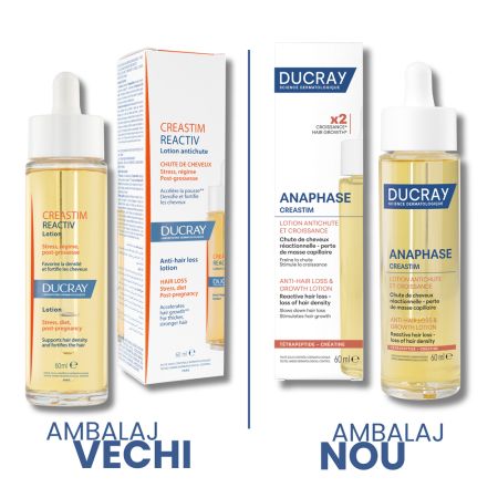 Lotiune impotriva caderii parului Anaphase Creastim Reactiv, 60 ml, Ducray 661634