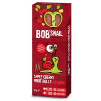 Rulou natural fara gluten din mere si cirese, 30 g, Bob Snail