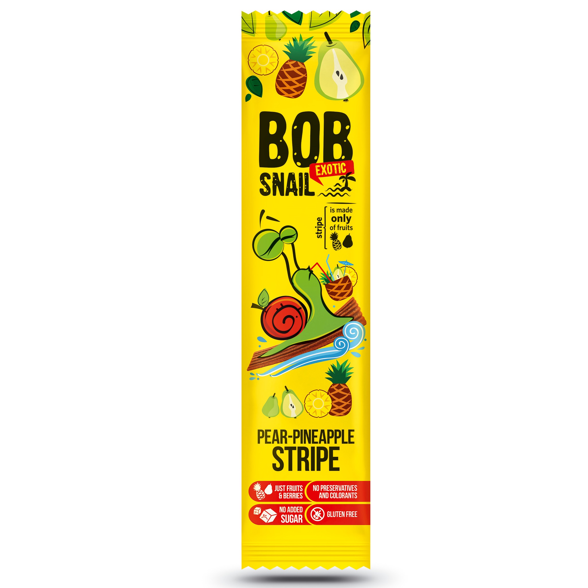 Felie naturala fara gluten din pere si ananas, 14 g, Bob Snail