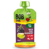 Smoothie natural fara gluten din fructe de pere si mure, 120 g, Bob Snail