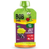 Smoothie natural fara gluten din fructe de mere si coacaze negre, 120 g, Bob Snail