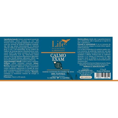 Calmo Exam Life, 60 capsule, Bionovativ 714433