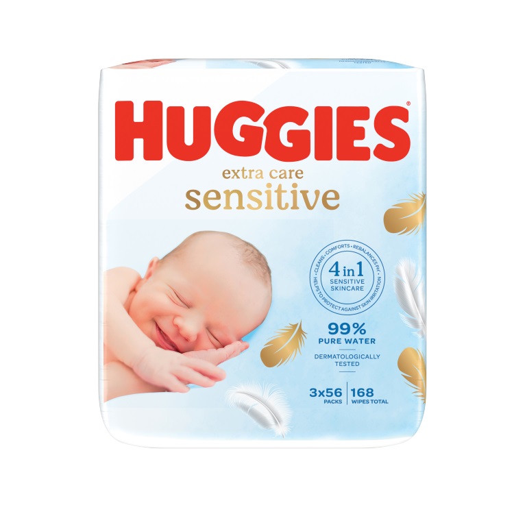 Pachet Servetele umede Pure Extra Care, 3 x 56 bucati, Huggies