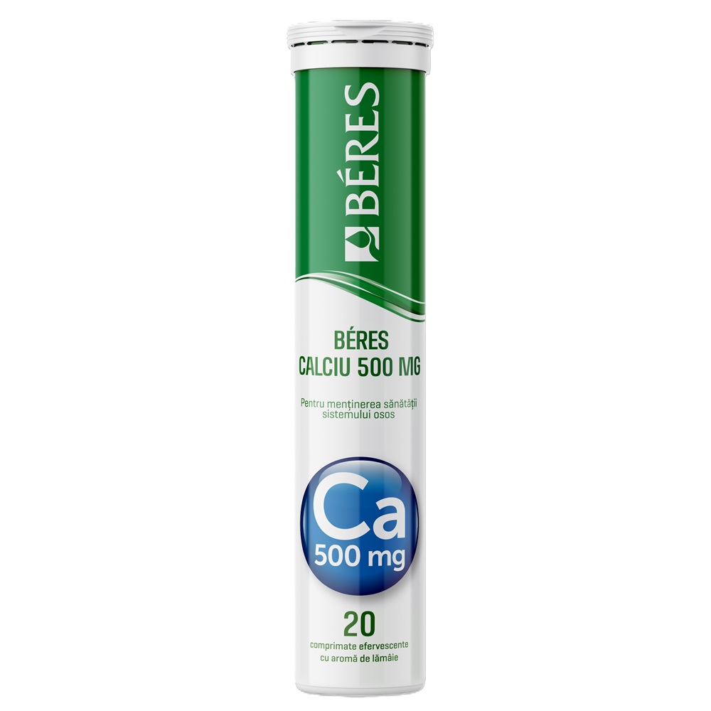 Calciu, 500 mg, 20 comprimate efervescente, Beres Pharmaceuticals Co
