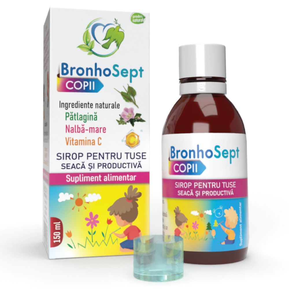 Sirop pentru tuse seaca si productiva BronhoSept Copii, 150 ml, Justin Pharma