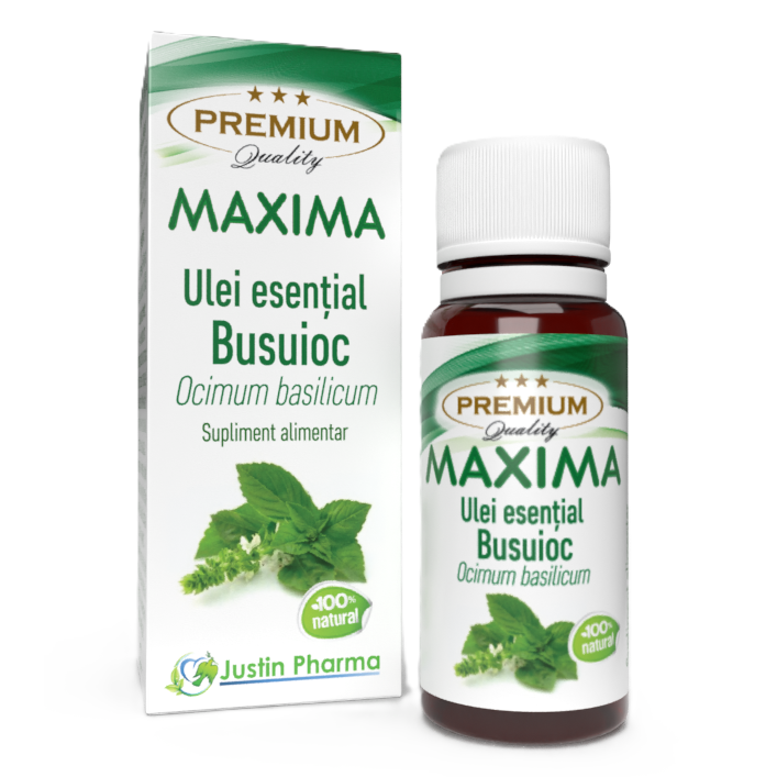 Ulei esential de busuioc Maxima, 10 ml, Justin Pharma