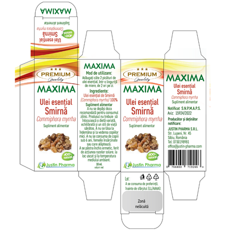 Ulei esential de smirna Maxima, 10 ml, Justin Pharma 727443