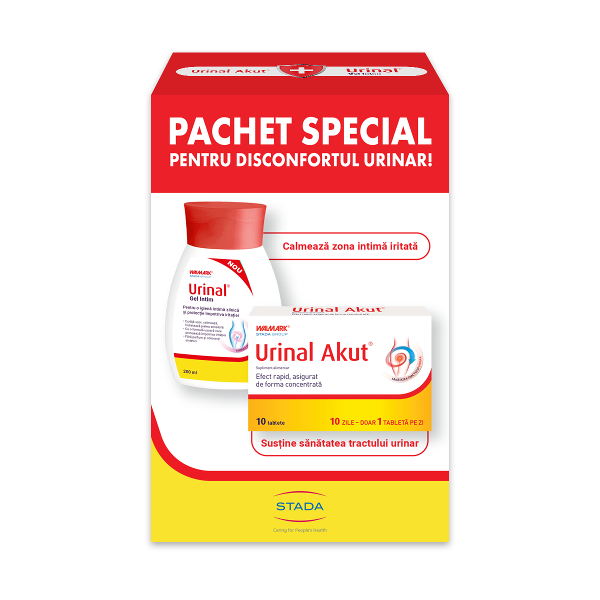 Pachet Urinal gel intim, 200 ml + Urinal akut, 10 capsule, Walmark