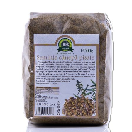 Seminte de canepa pisate, 500 g, Carmita Classic