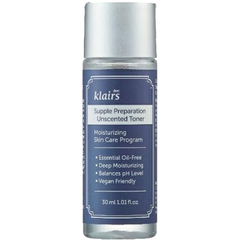 Toner de fata fara parfum Supple Preparation, 30 ml, Klairs