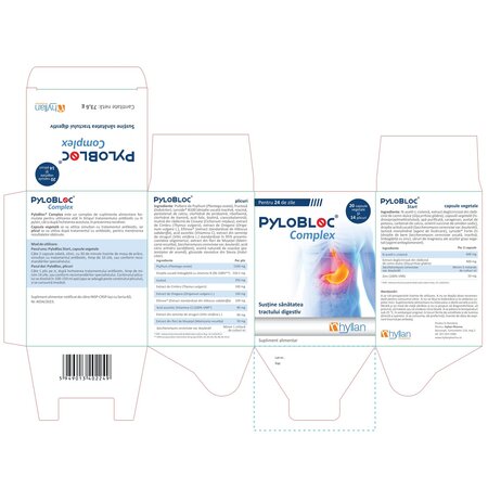 PyloBloc Complex, 20 capsule  vegetale + 14 plicuri, Hyllan 703079