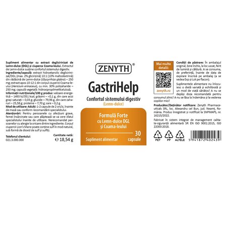 Gastrihelp, 30 capsule, Zenyth 701331
