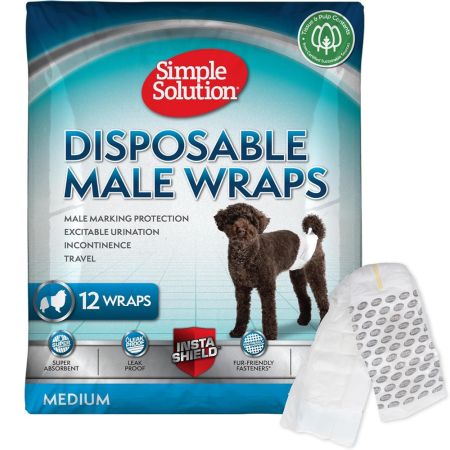 Scutece pentru caini Masculi talie medie (M), 12 bucati, Simple Solution