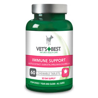 Supliment cu extract de urzica, quercitina, spirulina si chlorella Immune Support, 60 tablete masticabile, Vet's Best