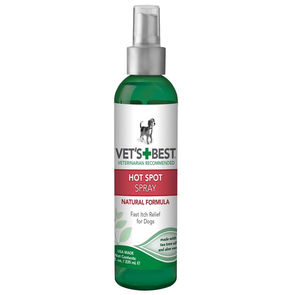 Spray cu ulei din arborele de ceai, aloe vera si colagen Hot Spot, 235 ml, Vet's Best