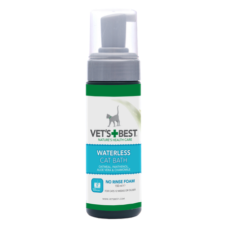 Spuma fara clatire cu ovaz, panthenol, aloe vera si musetel Waterless Cat Bath, 150 ml, Vet's Best