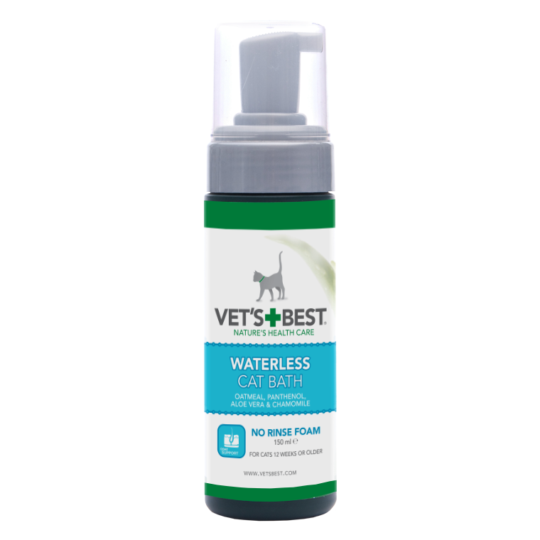 Spuma fara clatire cu ovaz, panthenol, aloe vera si musetel Waterless Cat Bath, 150 ml, Vet's Best