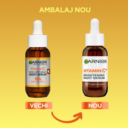 Serum de noapte Skin Naturals cu Vitamina C pura, 30 ml, Garnier 658054