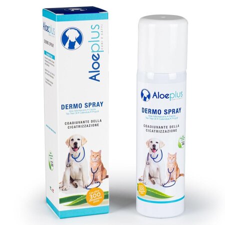 Spray calmant si protector pentru caini si pisici Dermo Cicatril, 100 ml, Aloeplus 738516