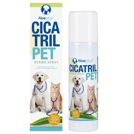 Spray cu efect cicatrizant pentru caini si pisici Aloeplus Dermo, 100 ml, HDR