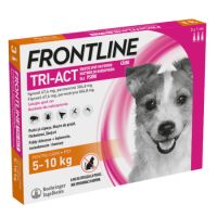 Frontline Tri-Act solutie spot-on pentru câini de 5-10 kg, 3 pipete x 1 ml, Frontline