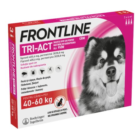 Frontline Tri-Act XL soluție spot-on pentru câini 40-60 kg, 3 pipete, Frontline