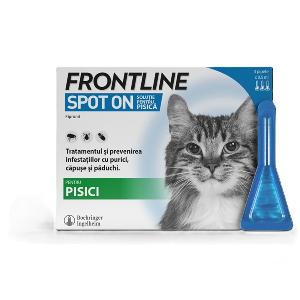 Frontline Spot On pentru pisici, 3 pipete, Frontline