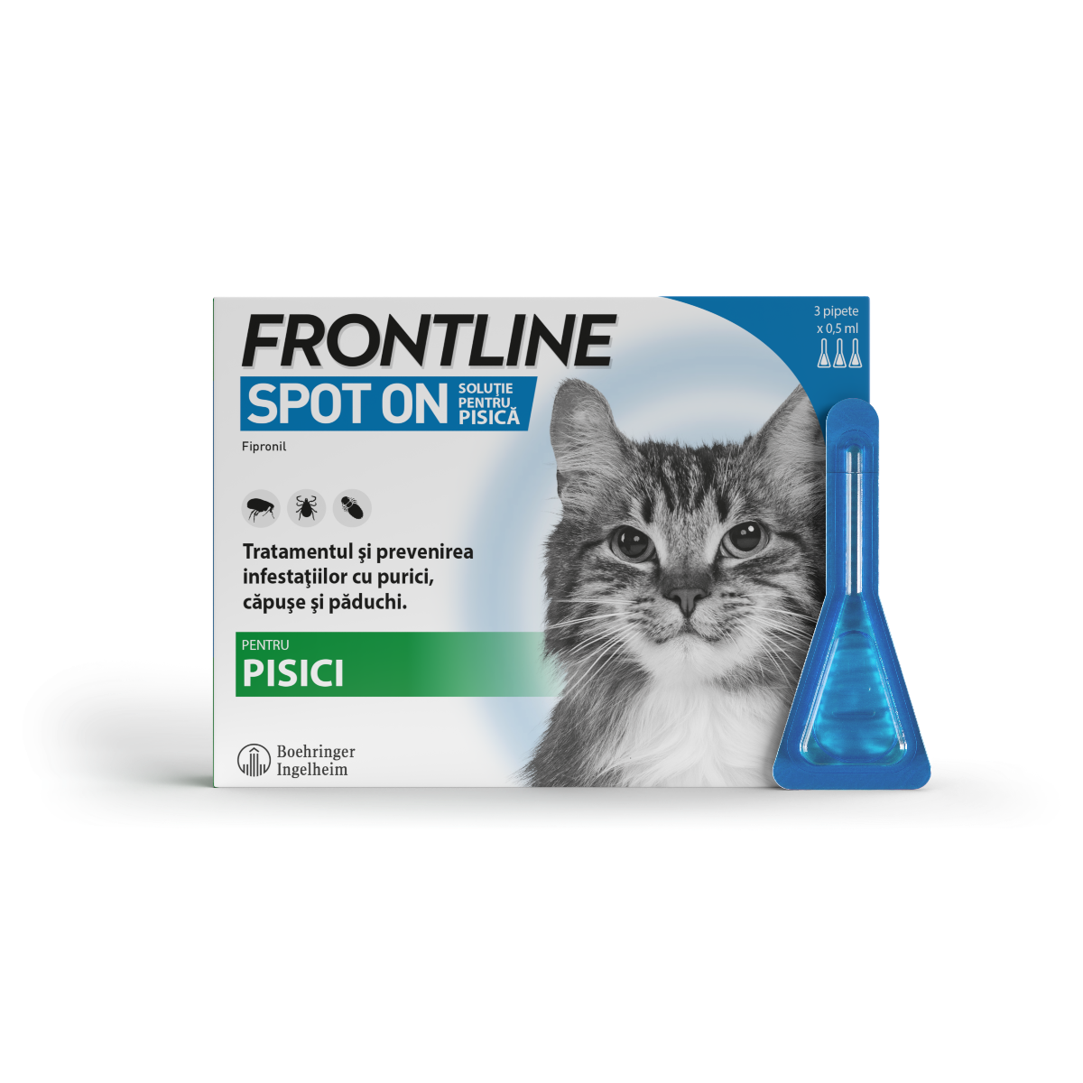 Frontline Spot On pentru pisici, 3 pipete, Frontline