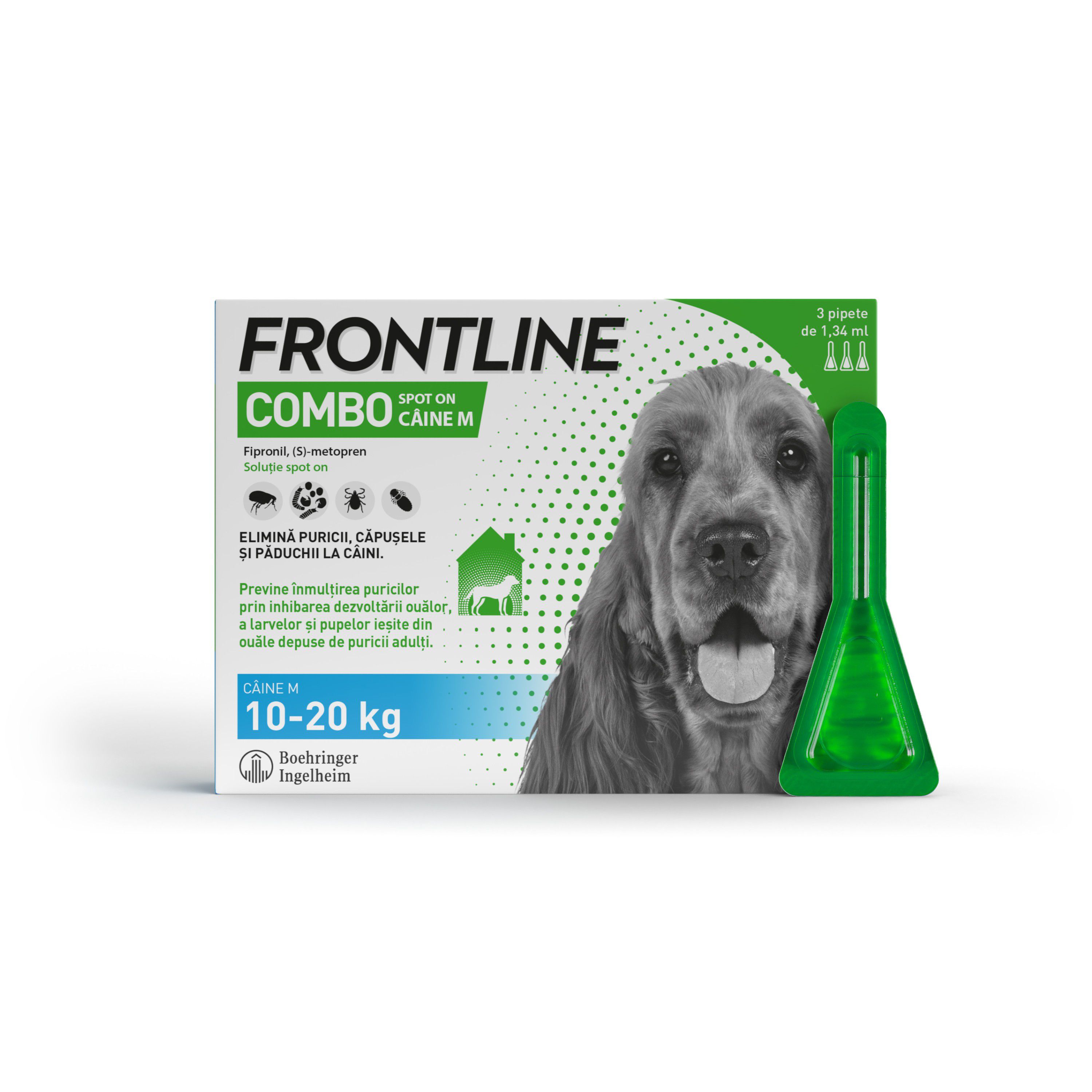 Frontline Combo Spot On M pentru caini, 3 pipete, Frontline