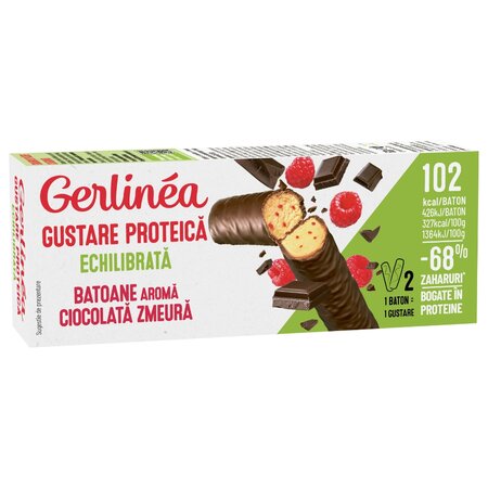 Batoane cu ciocolata si zmeura, 62 g, Gerlinea  619643