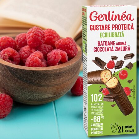 Batoane cu ciocolata si zmeura, 62 g, Gerlinea  619645
