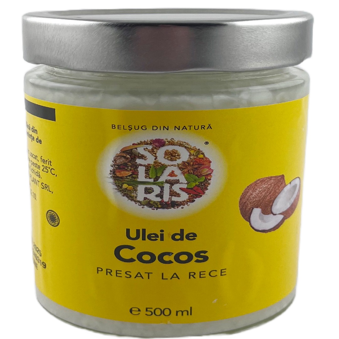 Ulei de cocos presat la rece, 500 ml, Solaris