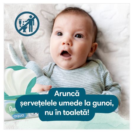 Servetele umede Aqua Pure, 48 bucati, Pampers 661765