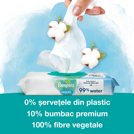 Servetele umede Aqua Pure, 48 bucati, Pampers 661770