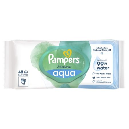 Servetele umede Aqua Pure, 48 bucati, Pampers