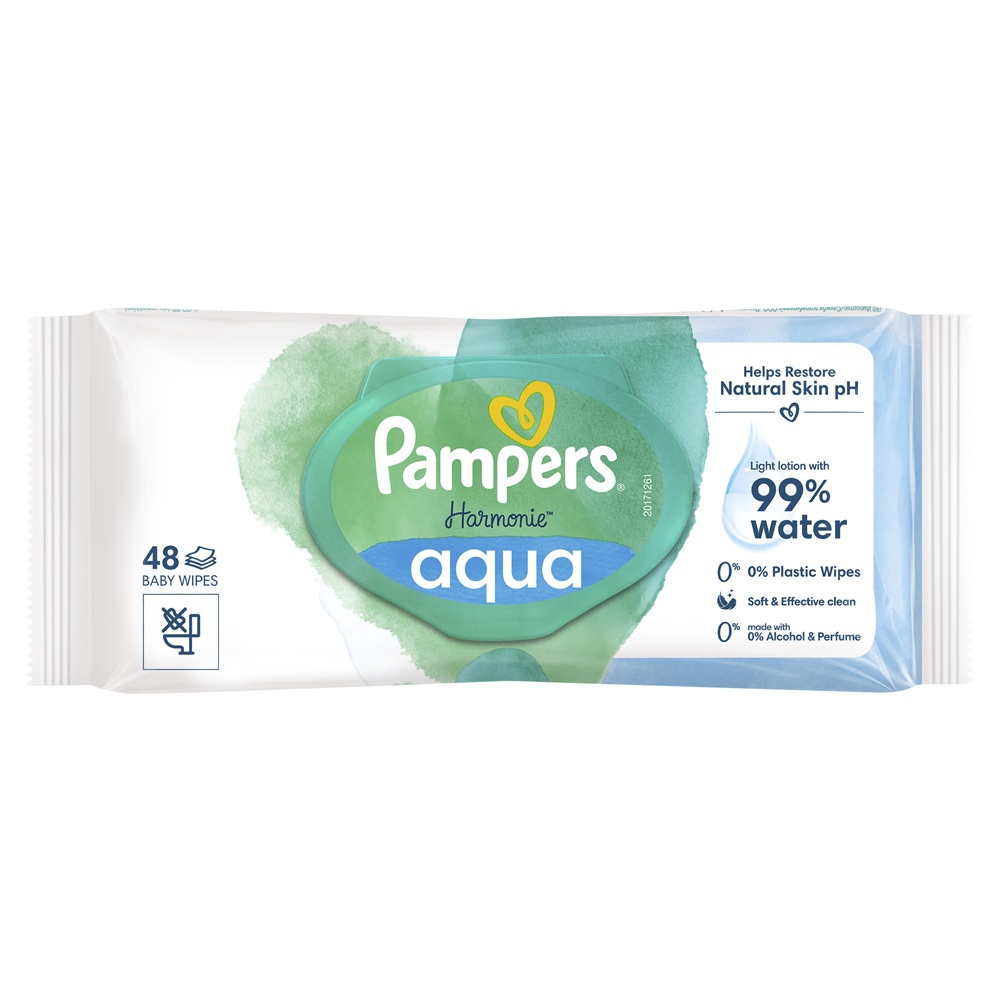 Servetele umede Aqua Pure, 48 bucati, Pampers Farmacia Tei online