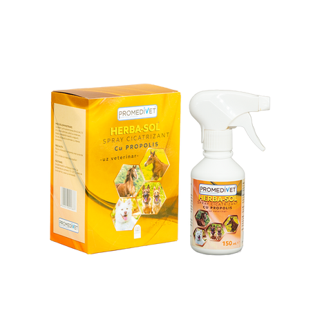 Herbasol cu propolis spray cicatrizant, 150 ml, Promedivet