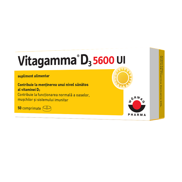 Vitagamma D3 5600UI, 50 comprimate, Worwag