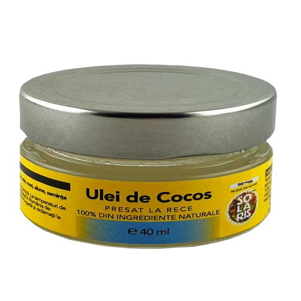 Ulei de cocos presat la rece, 40 ml, Solaris