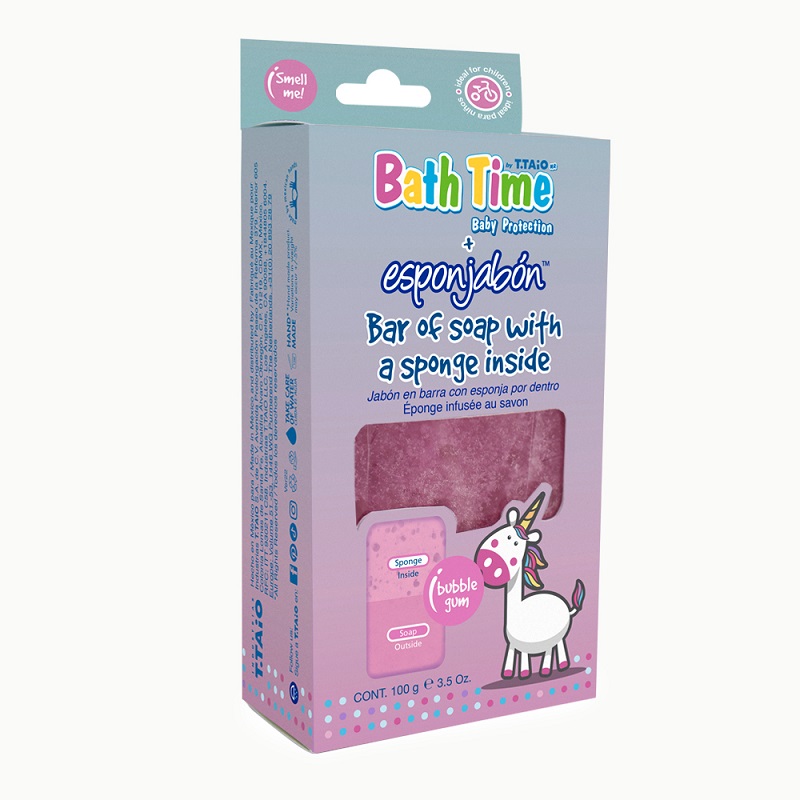 Sapun multifunctional pentru copii Bubblegum, 120 g, Esponjabon