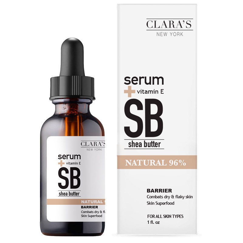 Ser pentru ten cu unt de Shea si Vitamina E, 30 ml, Clara's New York