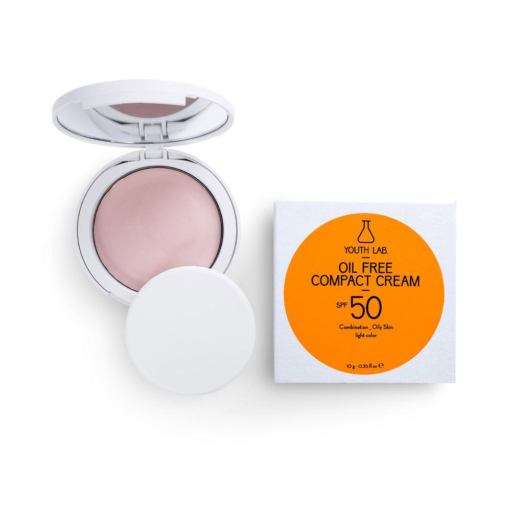 Fond de ten compact nuanta light cu protectie solara SPF 50, 10 g, Youth Lab